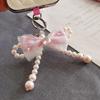 Mesh bow pearl bracelet women's ins fashion Xiaoxiangfeng mobile phone pendant mobile phone lanyard short wrist