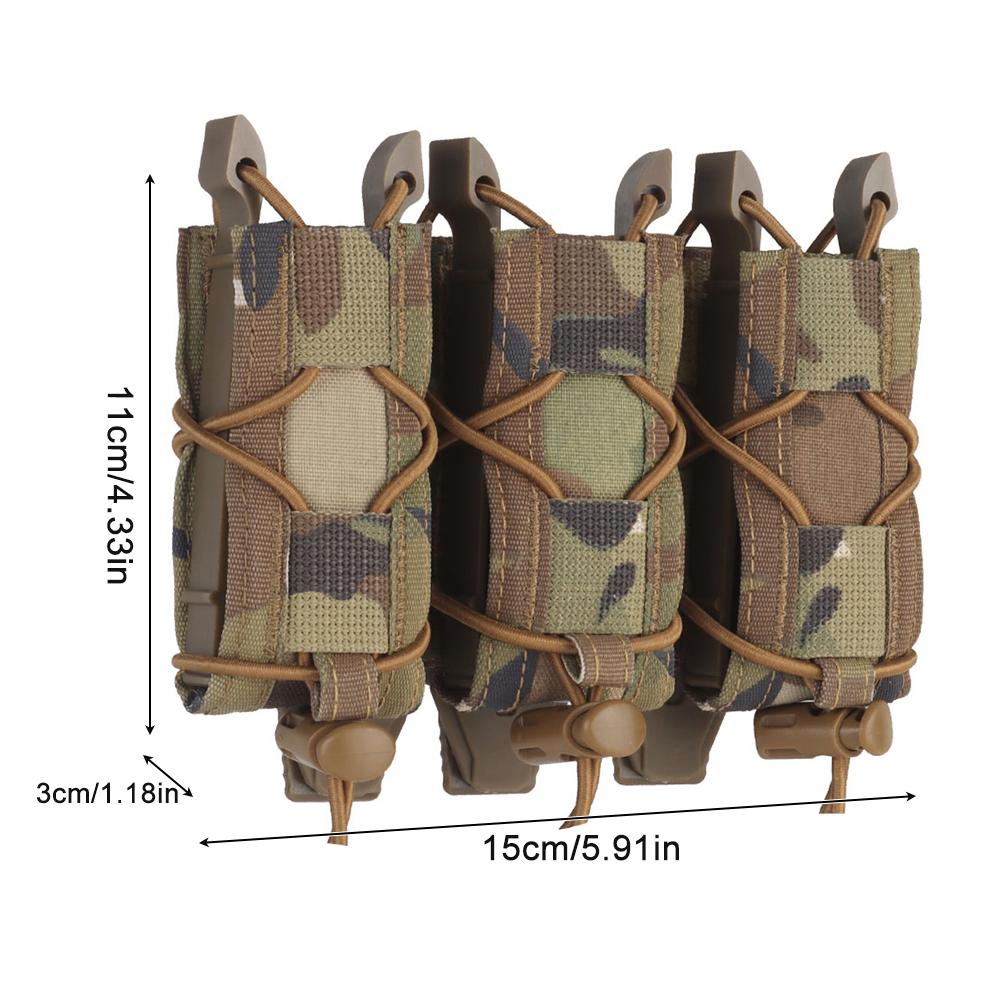 Прочный тройной 9-миллиметровый чехол для журналов Molle с открытым верхом, эластичный регулируемый держатель для магазинов