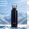 1pc Stainless Steel Thermos Water Bottle Leak-proof Double Wall Large Capacity Wide Mouth Sports Water Bottles With Handle