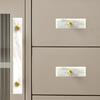 Marble Brass Furniture Handles Elegant Double Holes Kitchen Cabinet Pulls Square Strip Luxury Wardrobe Door Handles Dining Room