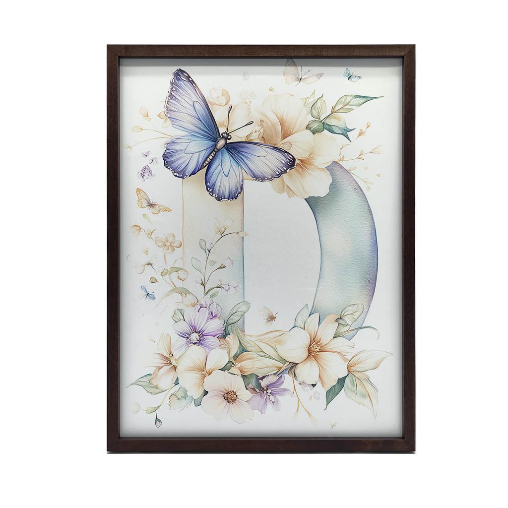 Plakat Litera D Z Motylem Plakat Litera D Z Motylem, 30X40 Cm, Rama Aluminiowa Czarna, Papier Matowy 230 Gsm