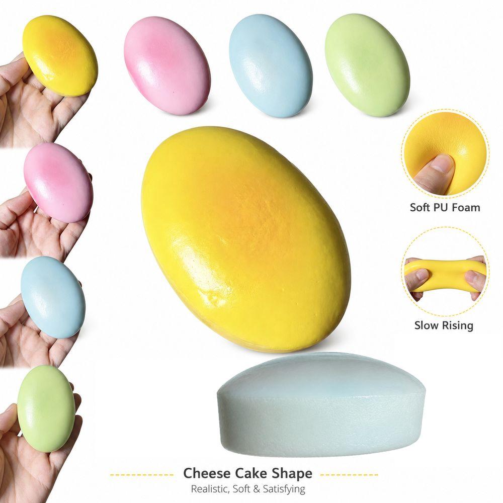 Semi-Baked Fidget Squeeze Toy Slow Rebound Mochi Squish Foam Toy Cheese Cake Squeeze Toy Home Use