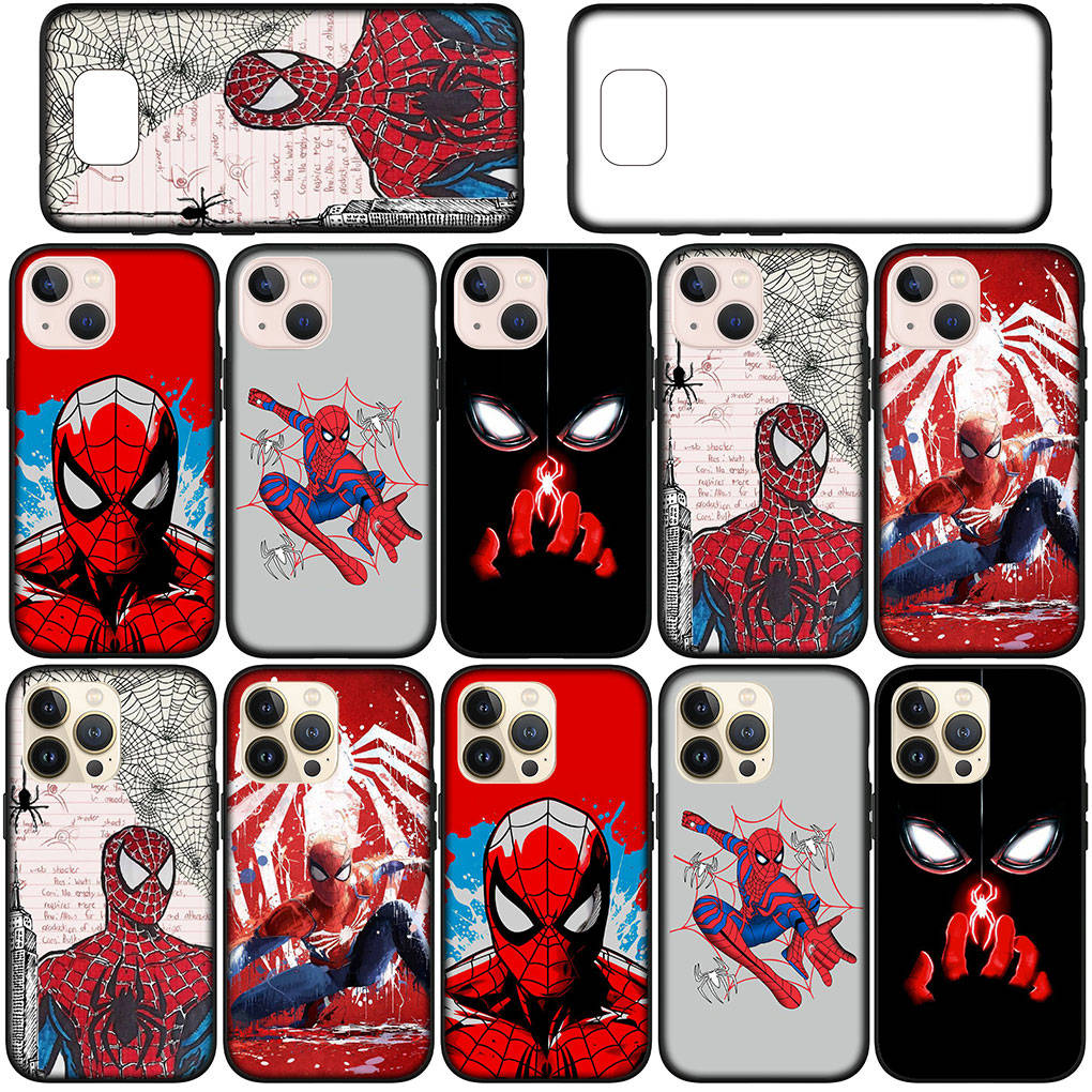 Чехол для iPhone 15 14 Xiaomi Redmi Note 13 12 11 Pro Max X 8 7 9 XR Samsung Galaxy S24 S23 10 OPPO A15 Huawei Чехол для телефона с изображением Человека-паука из мультфильма «Человек-паук»