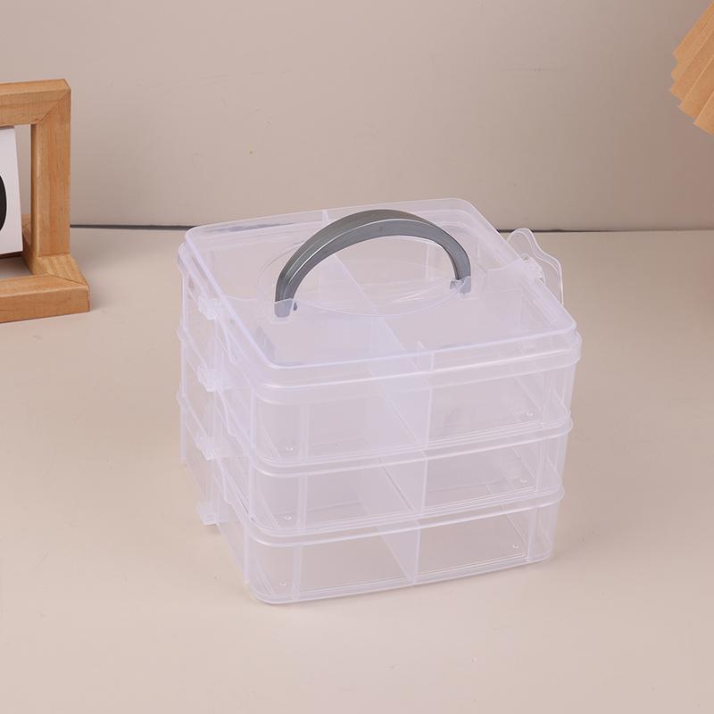 3-слойная прозрачная пластиковая коробка для хранения ювелирных изделий, большая вместимость, отделочная коробка, коробка для ожерелий, колец, серег-пуссетов, коробка для украшений