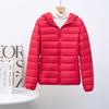 Women's Korean Style Lightweight Down Jacket - Short, Hooded, Plus Size, Middle-Aged, Casual White Duck Down Coat for Autumn and Winter