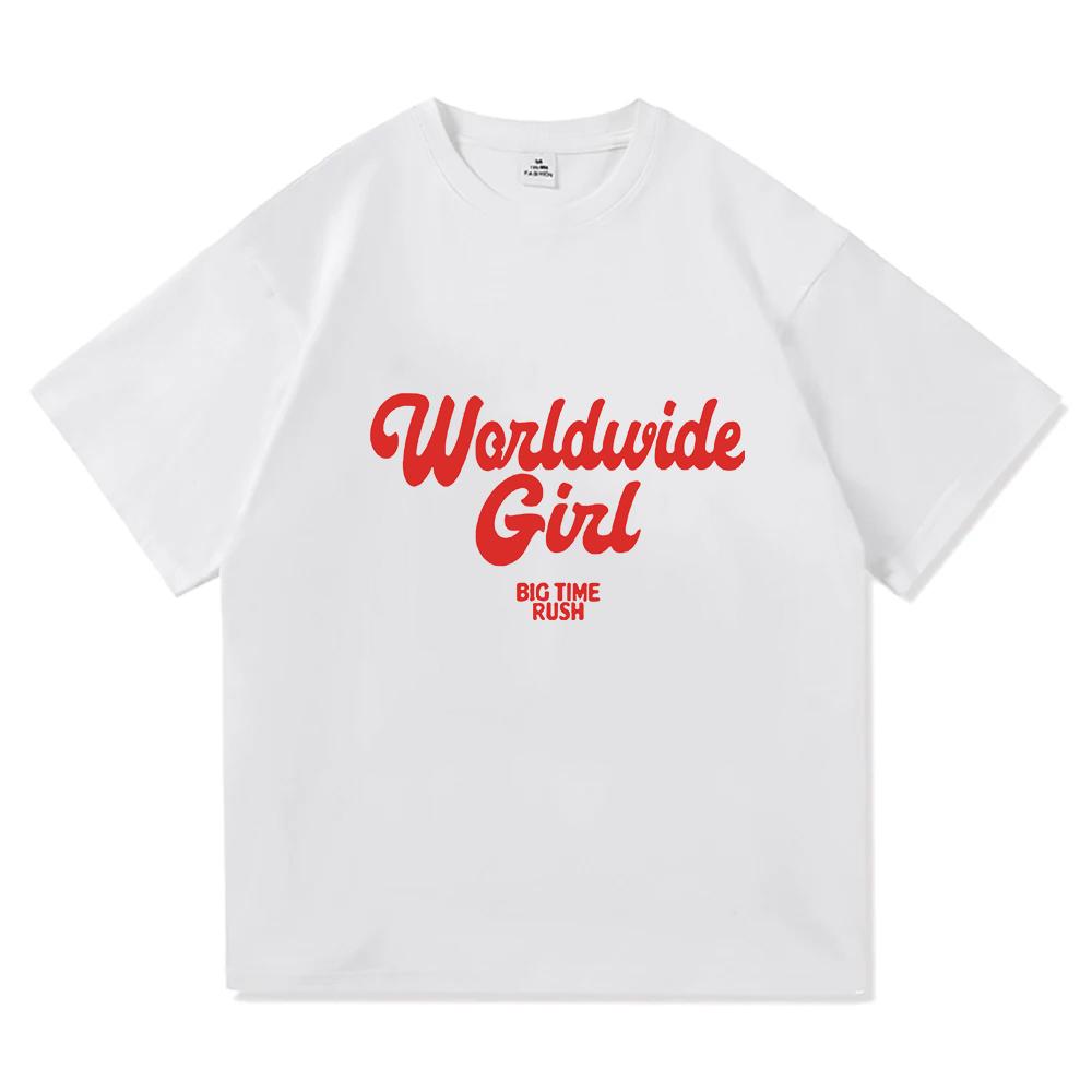 BTR WORLDWIDE Tshirt Big Time Rush Band Graphic TEE Cotton Loose Men Women T-shirt Casual Unisex Streetwear Hip Hop Male T Shirt