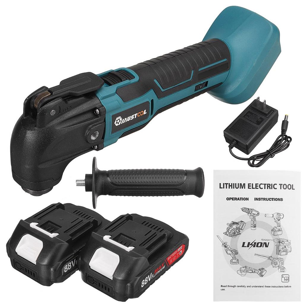 88VF 1600 Вт Беспроводные осциллирующие многофункциональные инструменты Электрический ремонтник 6 передач Электрический триммер пила Деревообрабатывающие электроинструменты с 2 батареями