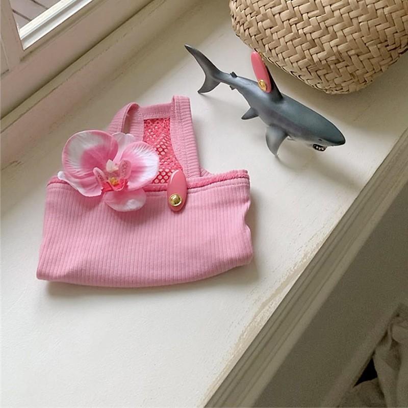 Dog Cooling Vest 3D Butterfly Flower Pet Shirt With Hair Clip Cats Small Medium Dogs Sleeveless Apparel