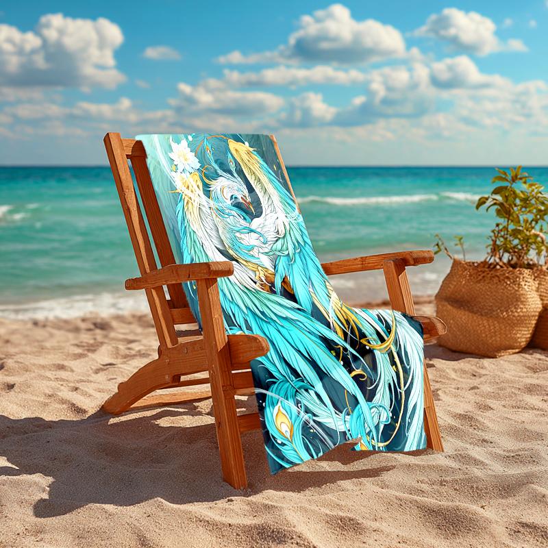 1Pc Ethereal Phoenix Fantasy Beach Towel Quick Dry Multiuse For Beach Pool Gym Yoga Home Travel Christmas Halloween Xmas Gift G1135