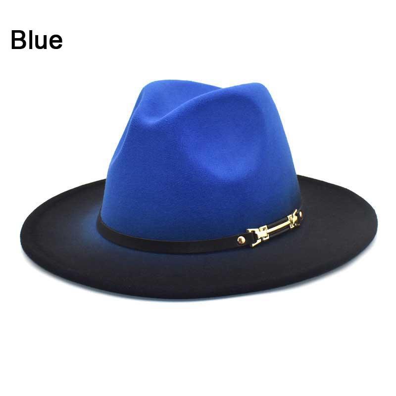 Шапки с градиентом цвета. Мужская и женская фетровая джазовая панама.