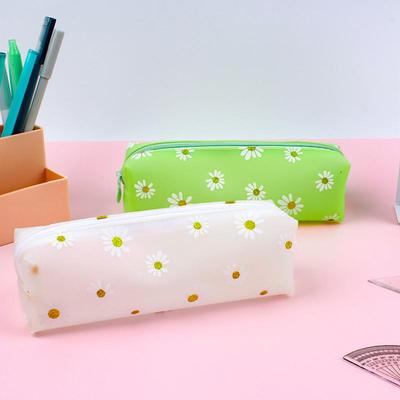 Большая вместительная сумка для ручек Daisy, простая прозрачная сумка для хранения косметики для девочек Daisy, студенческая сумка для ручек