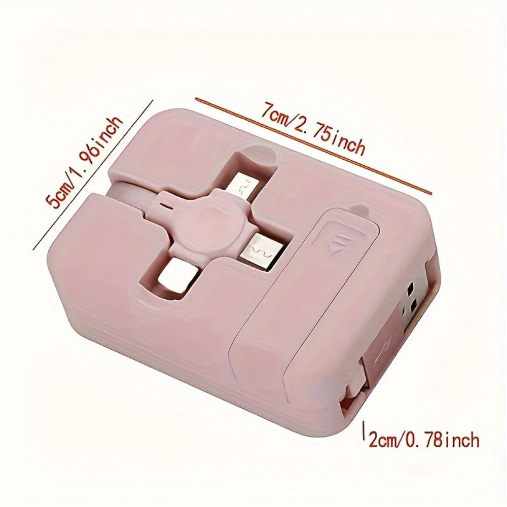 Многофункциональная телескопическая подставка 3-в-1 со сверхбыстрой зарядкой и кабелем синхронизации данных для мобильных телефонов — прочный ПВХ, круглая форма