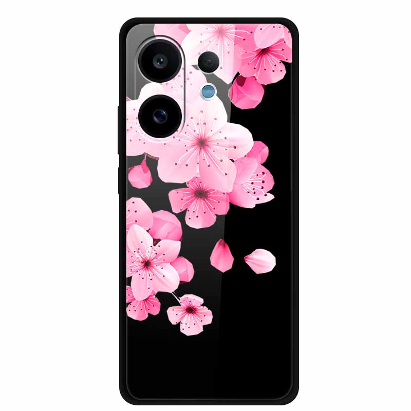 Tempered Glass Case For Vivo V60 2025 Phone Case 6.77" Cartoon Cats Hard Back Cover Soft Bumper For Vivo V60 5G Case V 60 Fundas