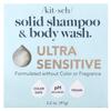 Solid Shampoo & Body Wash Bar, Ultra Sensitive, 91G(3.2Oz)
