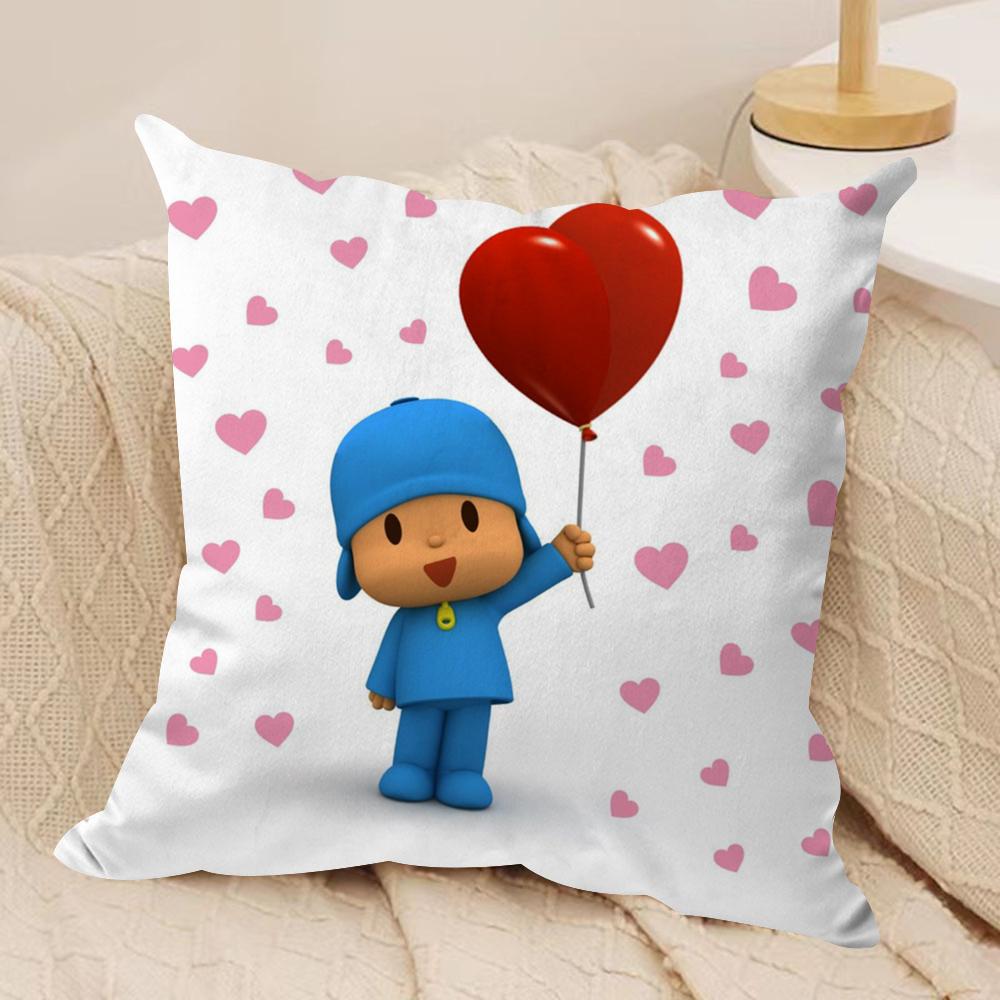 Мультяшная Милая Наволочка P-Pocoyo Шелковистый Короткий Плюш Двусторонняя Печатная Наволочка для Дивана Все Сезоны Домашний Декор Подарок