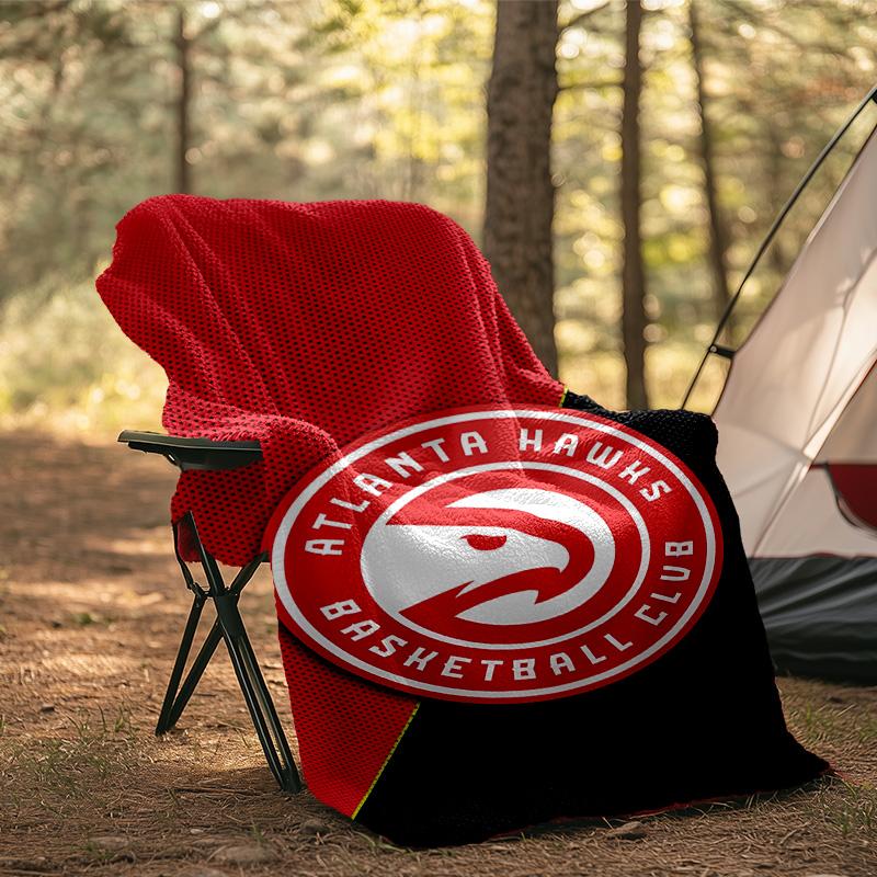 Hawks Basketball Blanket Flannel Throw for Sofa, Indoor, Camping, Living Room, Office, Chair, And Bed Soft Birthday Gift