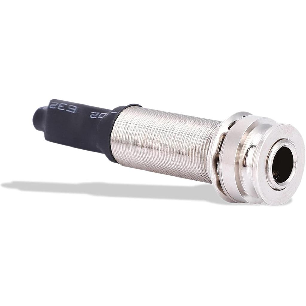 Lazmin112 1/4" (6.35mm) Output 2.5mm Input Endpin Jack, Piezo Pickup Jack Built-in Rod Piezo Pickup for Acoustic Guitar