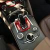 Для Alfa Romeo Giulia Stelvio 2017-2019 аксессуар красный из настоящего углеродного волокна внутренняя центральная консоль крышка панели переключения передач