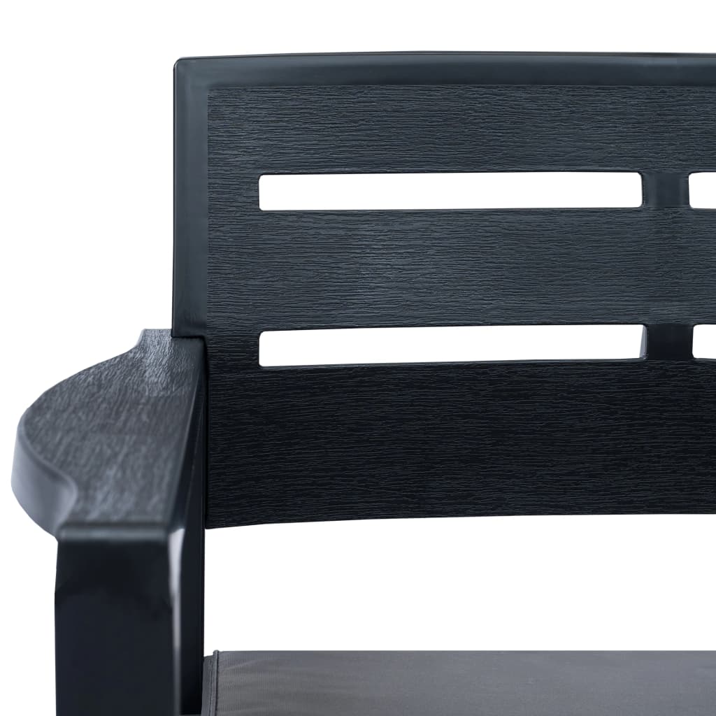 3 Piece Garden Dining Set Anthracite Plastic
