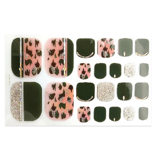 1 Set Self-adhersive Paper Wearable Longwear Adhesive Toenail Decor Wraps Toenail Polish Stickers