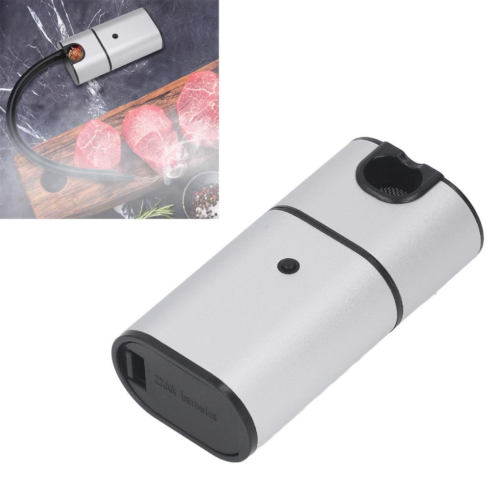 Portable Size Smoke Infuser Silver and Black Cold Food Smoker Durable Handheld Smoker BBQ Picnic