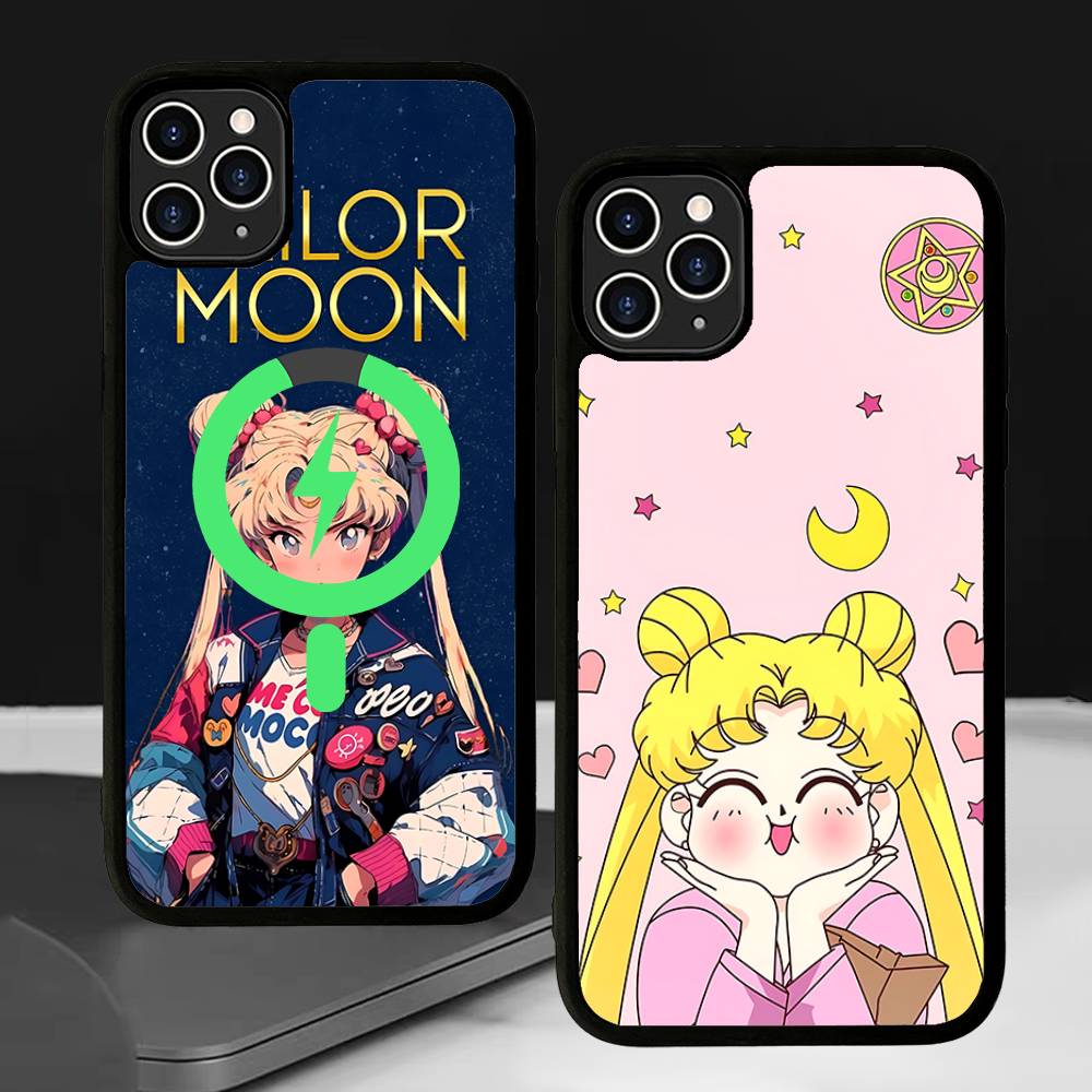 Чехол для телефона с магнитом в стиле аниме S-Sailors Moon Для IPhone 16 15 14 13 12 11 17 Pro Max Plus Крышка для беспроводной зарядки
