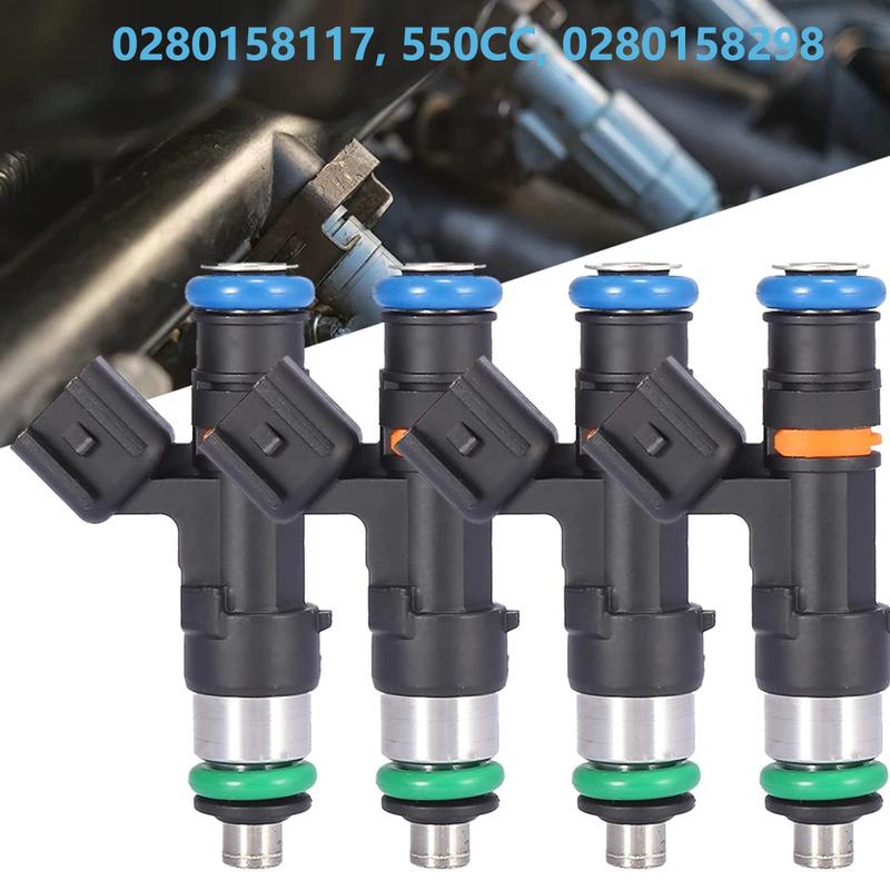 4 шт. Автомобильные форсунки подходят для 1999-2005 A4 Quattro 1.8T 20V 0280158117 550CC 0280158298 52lb Автозапчасти Автоадаптеры