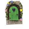 Fairy Gnome Door Figurines Elf Home Wooden Fairy Garden Door Art Tree Sculpture Statues Ornament Outdoor Decoration Miniatures