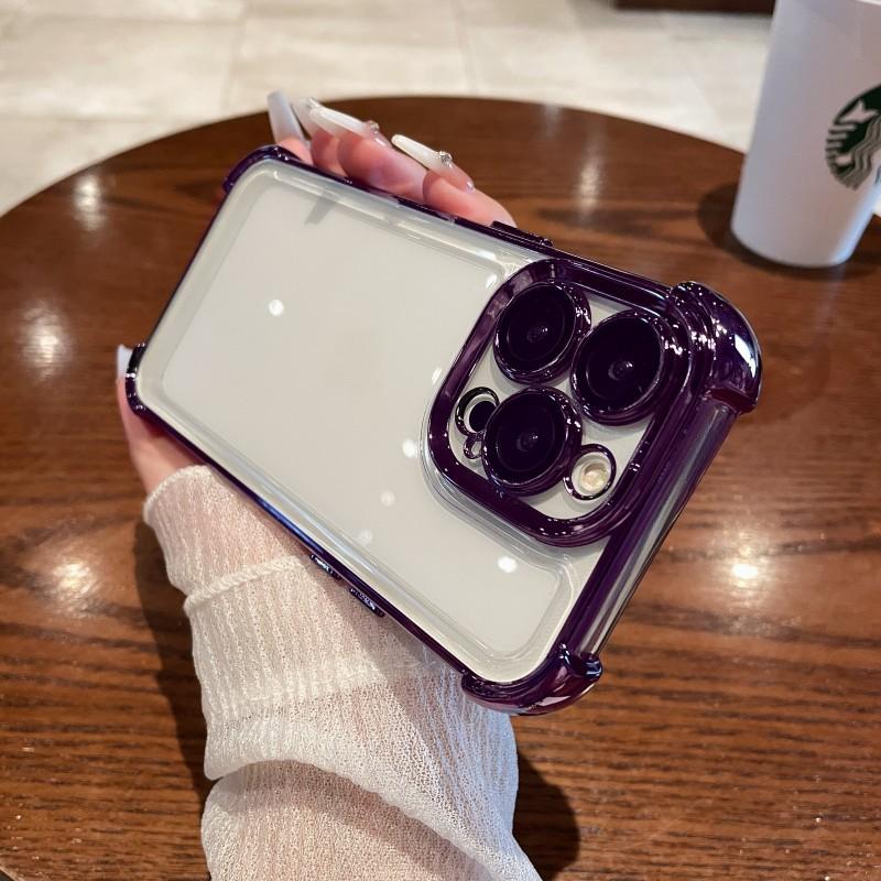 Применимо к iPhone16PROP новый противоударный четырехсторонний гальванизированный космический чехол Apple 15PROMAX Apple 13PROM