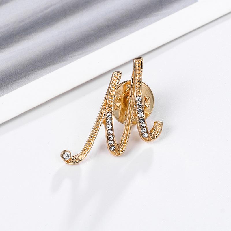 High-Precision Electroplated Vintage Alloy Brooch with Rhinestones