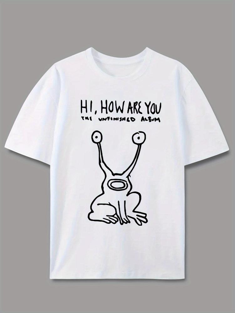Hi How Are You Frog Graphic design 100 cotton Oneck summer short sleeve casual Unisexs printed Tshirt