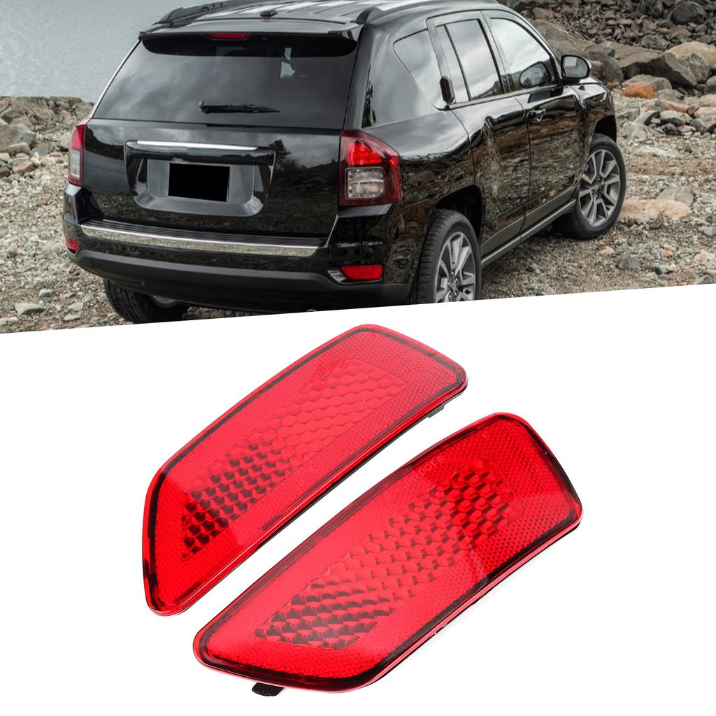 2Pc Car Rear Bumper Tail Parking Brake Light Warming Signal Reflector Lamp Cover No Bulb for Dodge Journey AVP/Crew/Crossroad/GT