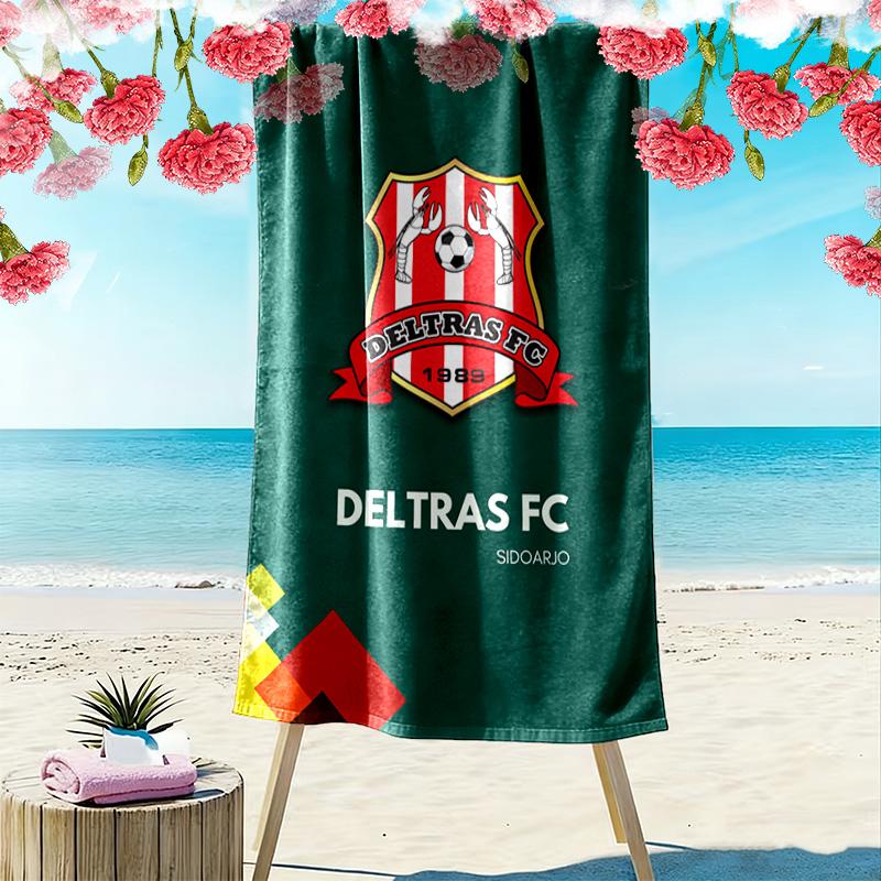 Пляжное полотенце с принтом Deltras Fc, Большое мягкое быстросохнущее полотенце для пляжа, кемпинга, плавания
