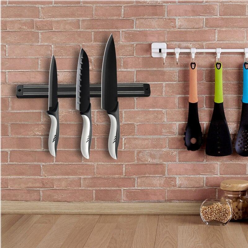 33 см настенный магнитный держатель для хранения ножей, стойка для шеф-повара, металлический блок для ножей, кухонная точилка, стержень для заточки ножей