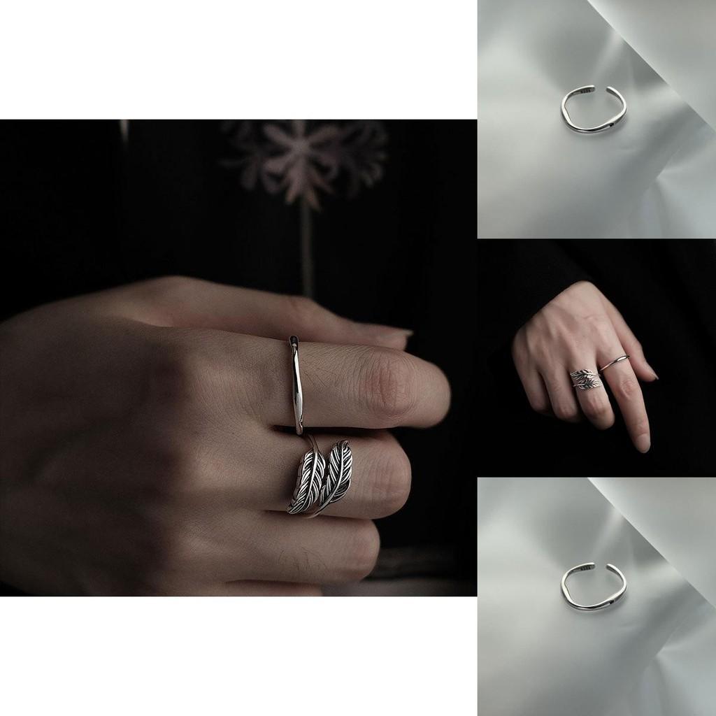 Стерлинговое уникальное серебряное кольцо 925 пробы для женщин, регулируемый открытый дизайн, эстетичное, трендовое