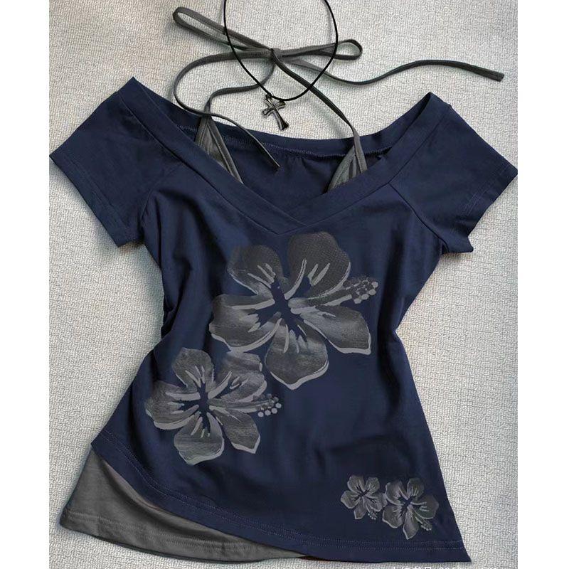 Футболка с коротким рукавом в стиле casual, летняя уличная одежда, готическая футболка, готическая тонкая футболка, женский укороченный топ в стиле 90-х, винтажная одежда, женские футболки в стиле панк, сексуальная