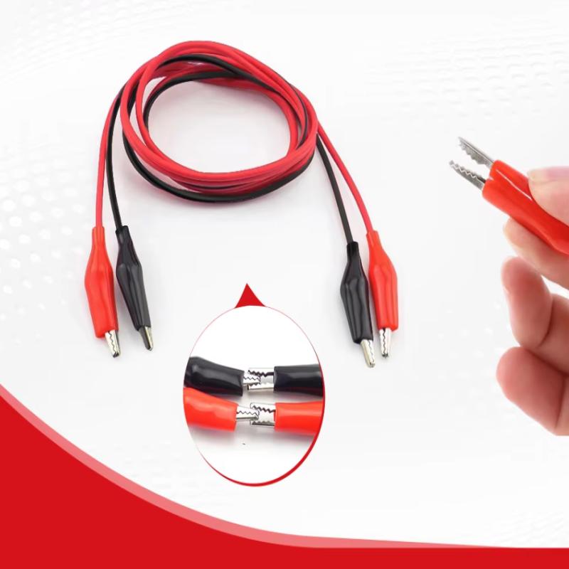 2 шт. 1 м тестовые провода с зажимами типа «крокодил», 2 провода, 4 зажима, перемычки, красный, черный, зажим «крокодил» для аккумулятора, электроники, DIY-схемы