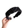 Satin Black Headband Padded Design Women Head Hoop Fashion Braided Hairband  Party