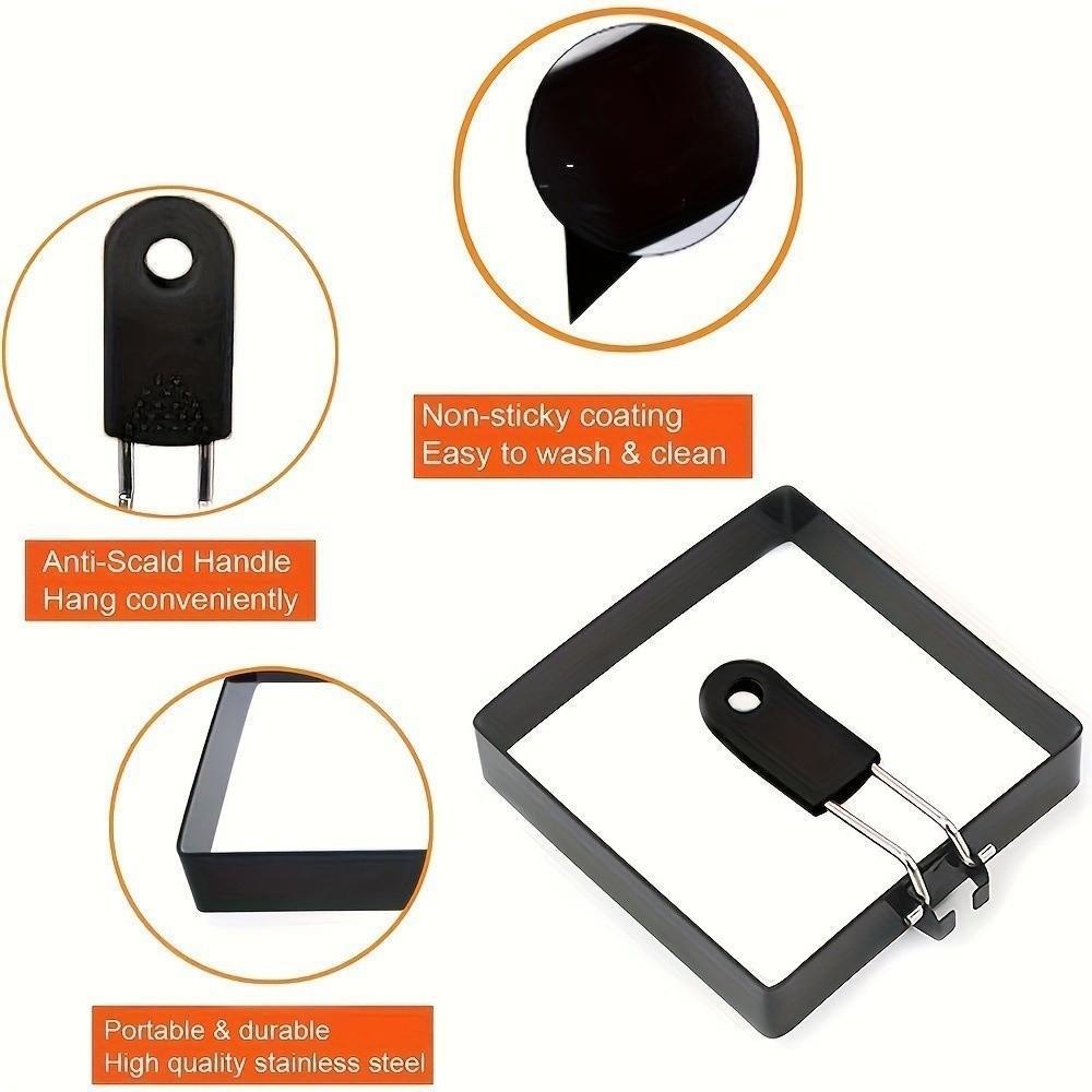 with Handle Egg Fried Ring Mold Non Stick Square Egg Maker Mold Breakfast Cooking Tool Sandwich