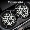 2PCS Bling Cow Print Car Accessories for Women, Universal Auto Cute Anti Slip Cup Holder ert Coaster
