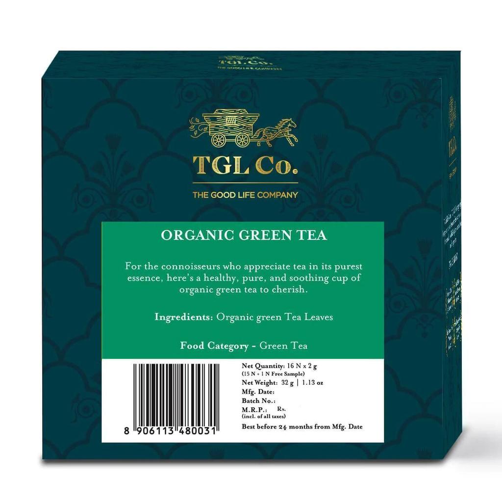 Organic Green Tea (16 Pack, 2 G), Organic Green Tea, TGL Co.