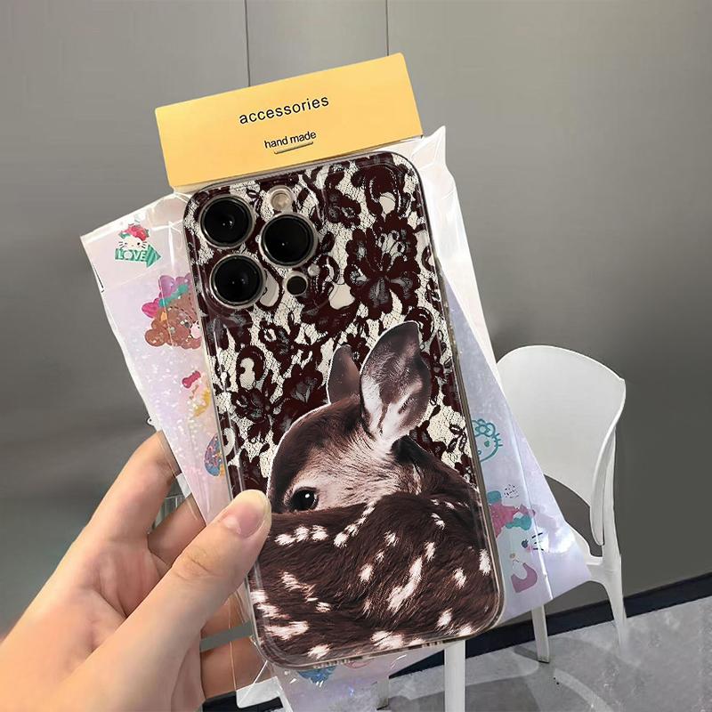 Чехол для телефона с оленем и галстуком-бабочкой для iPhone 16 16E 15 14 Pro 13 12 11 17 Pro Max Чехол 16 Plus 17 Air Ударопрочный Мягкий Прозрачный Чехол-Оболочка