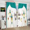 2 шт. Рамадан благоприятный лунный фонарь благословение Рамадан напечатанный занавес полиэстер материал подходит для спальни гостиной,