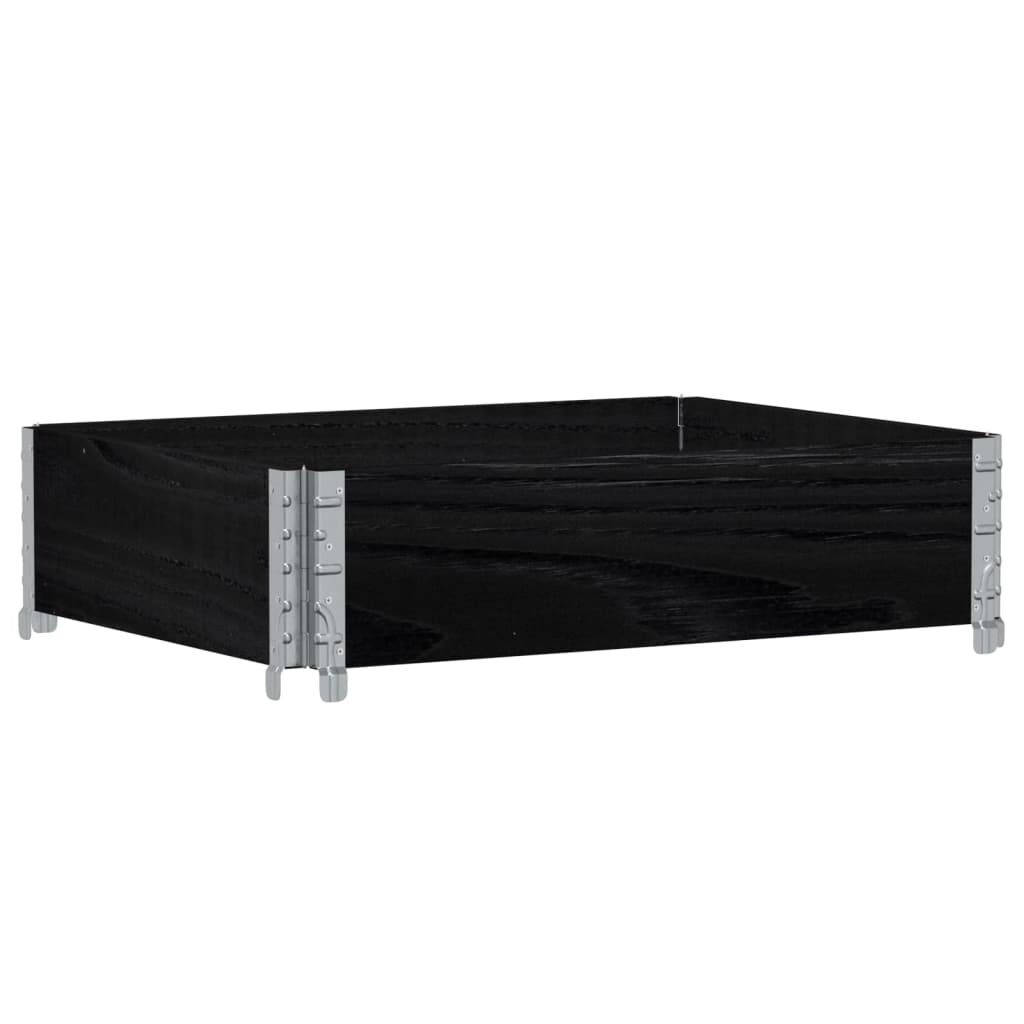 Pallet Frame Kit Black 80 x 60 cm Solid Pine Wood