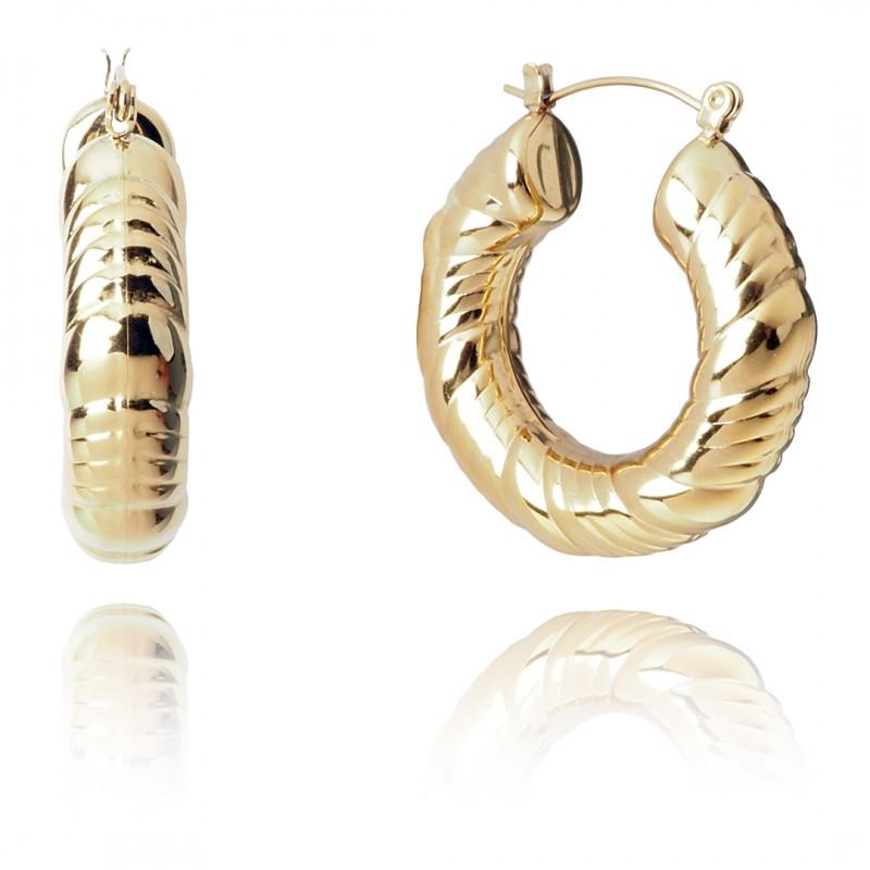 Elegant Women' 14K Gold-Plated Stainless Steel Earrings