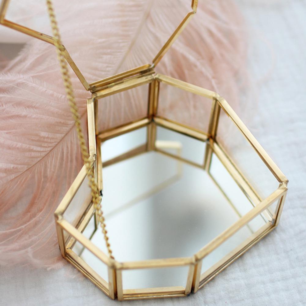 Glass Ring Box Heart Shaped Storage Box Practical Jewelry Box Display