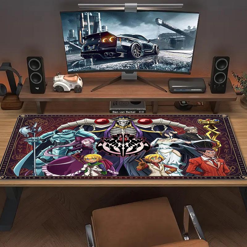 Игровой коврик для мыши Аниме Overlord, большой, с противоскользящей основой, для ноутбука, планшета, XXL, мини-ПК, с заблокированным краем