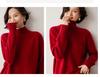 2024 New Women's Cashmere Half-High Collar Loose Knit Sweater - Autumn Winter Versatile Pullover