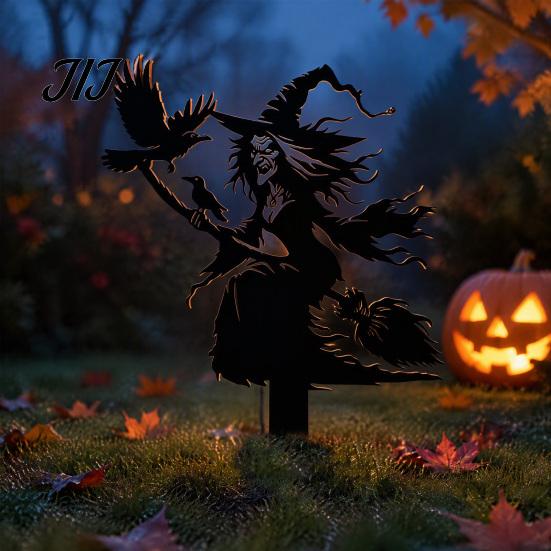 Durable Garden Stakes Halloween Ground Stake Art, Decorative Acrylic Yard Sculpture, Waterproof Easy Install Sign, Weather Resistant Lawn Ornament for