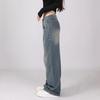 Джинсы High Street Retro Washed Straight, женские, весна-лето и осень, американские, с высокой талией, свободные, широкие брюки из денима